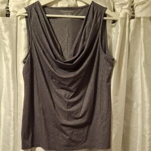 Charter Club Elegant Gray Sleeveless Drape Top Lg 💖💖💖💖